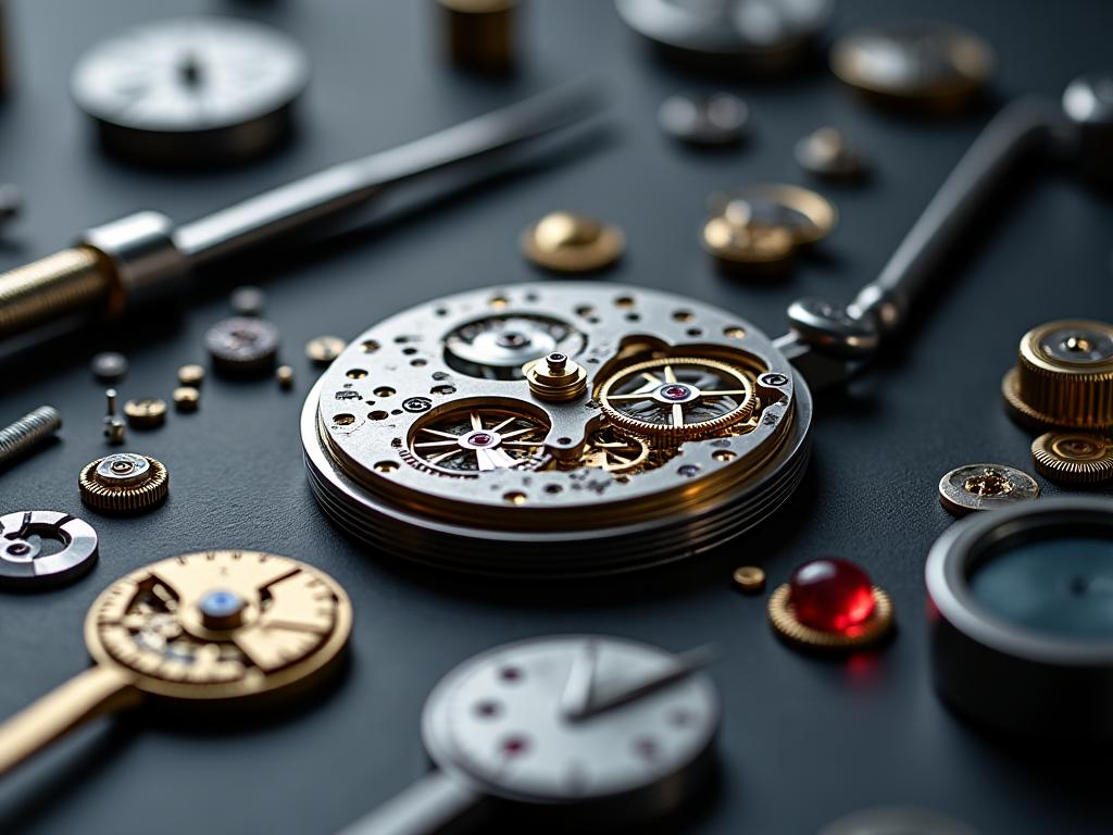 Reparación de reloj mecánico con herramientas de precisión